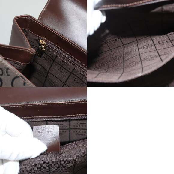 CELINE C Macadam Canvas Hand Bag Brown Gold - Picture 12 of 12